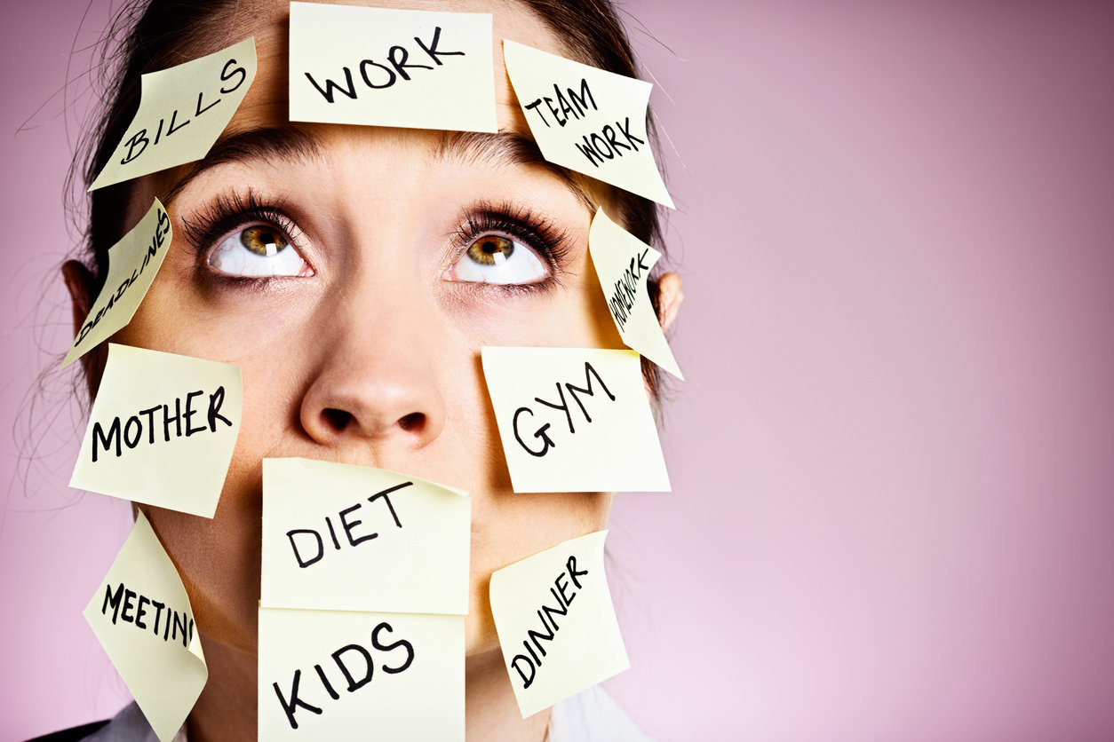 Women overwhelmed, frazzled