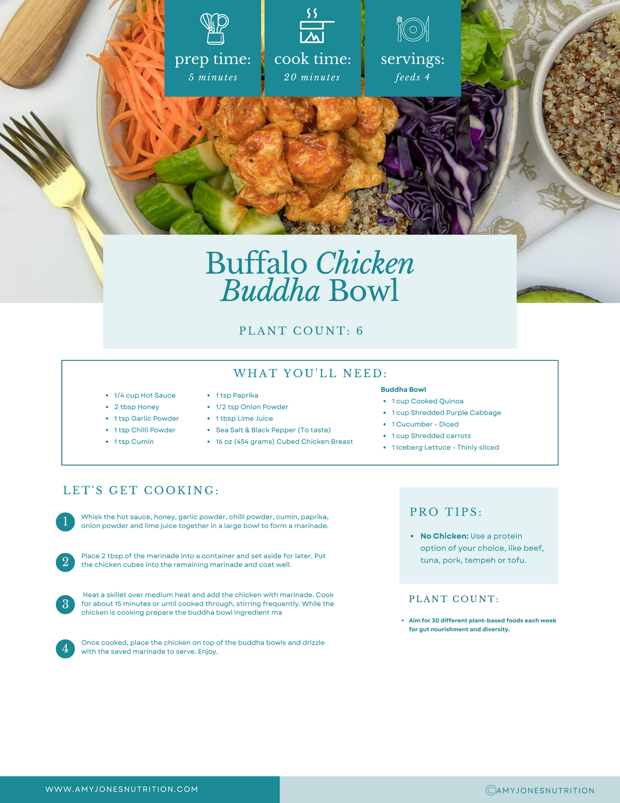 Buffalo Chicken Buddha Bowl Recipe
