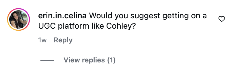 Instagram comment