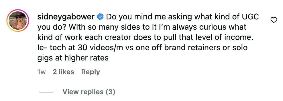 Instagram comment