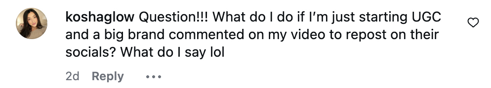 Instagram comment