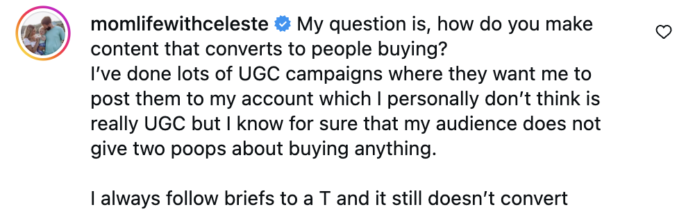 Instagram comment