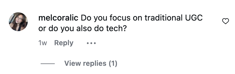 Instagram comment