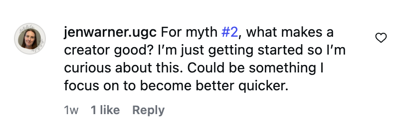 Instagram comment