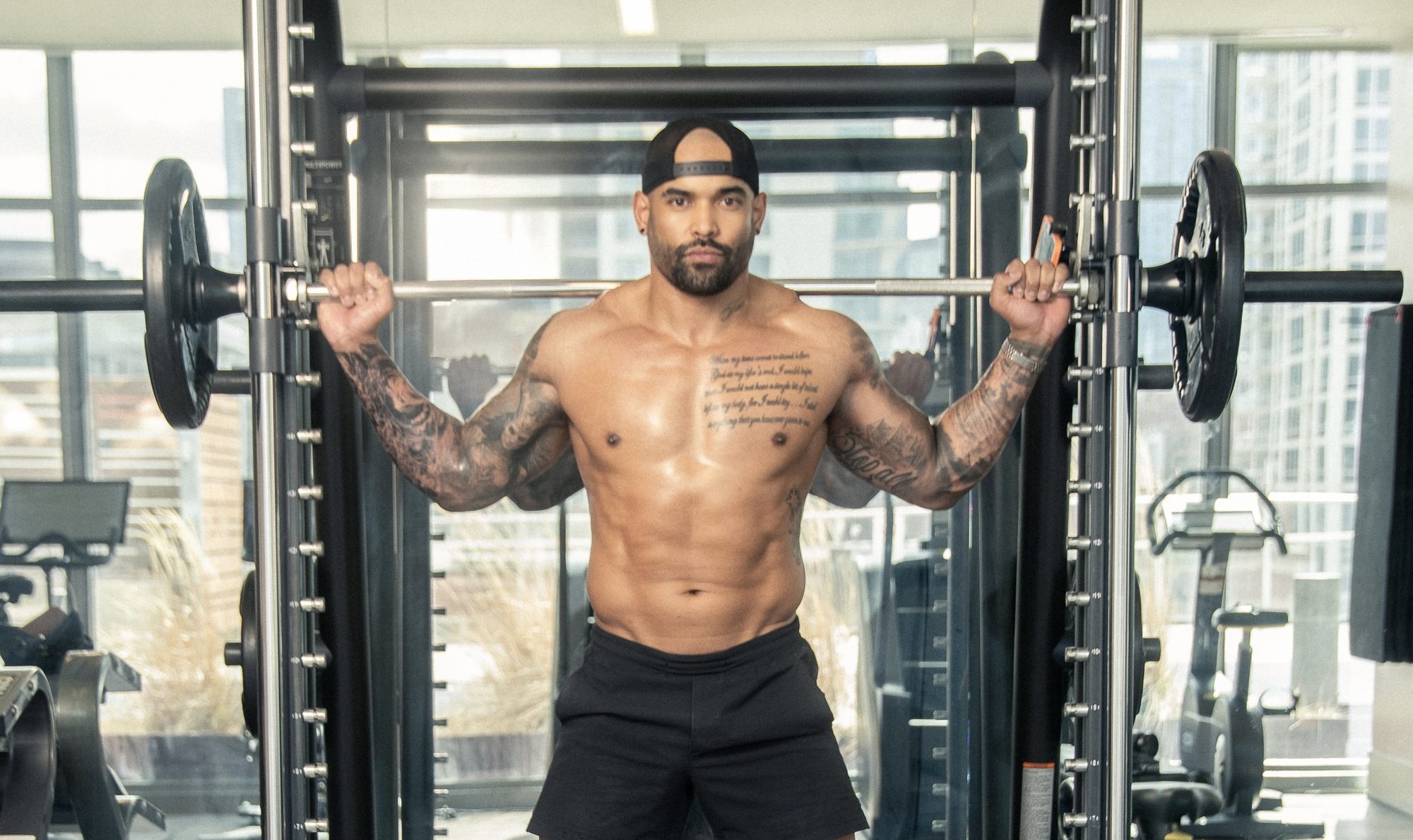 Andre Tate' at the squat rack