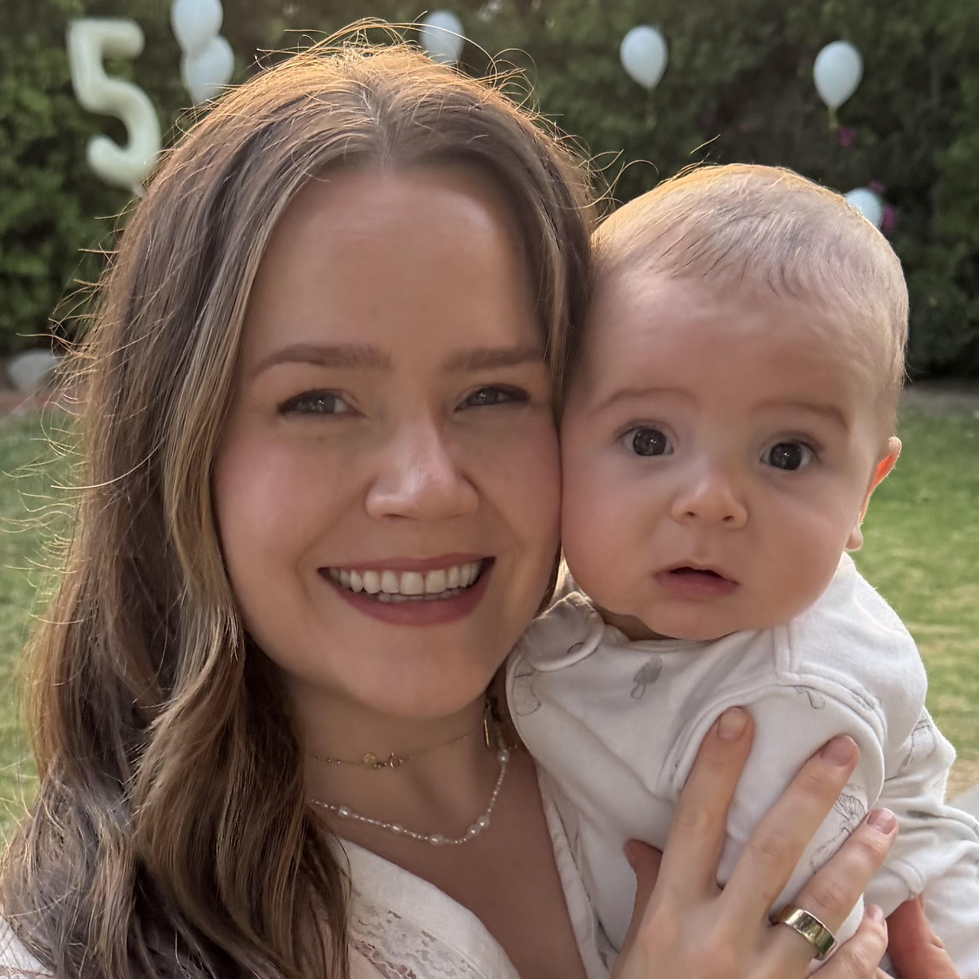 Annie M. with her baby