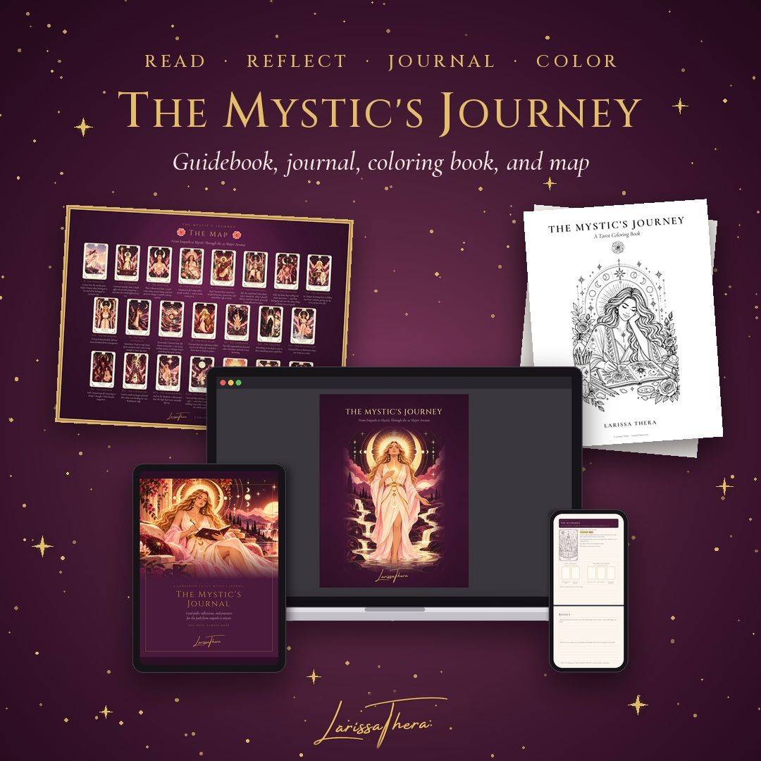 The Mystic's Journey bundle: the guidebook, companion journal, coloring book, and map