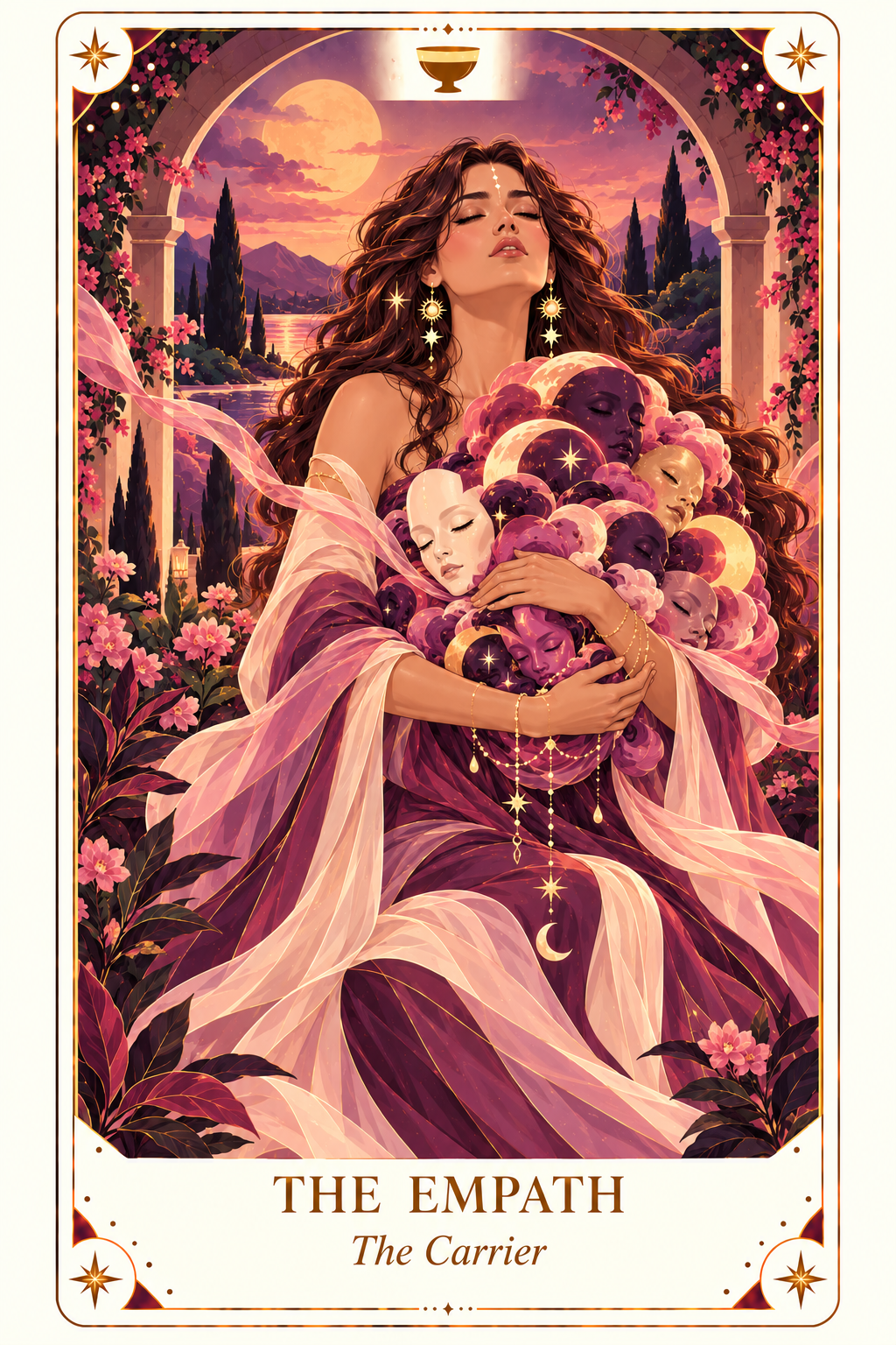Illustration of the empath, a woman who feels everything around her