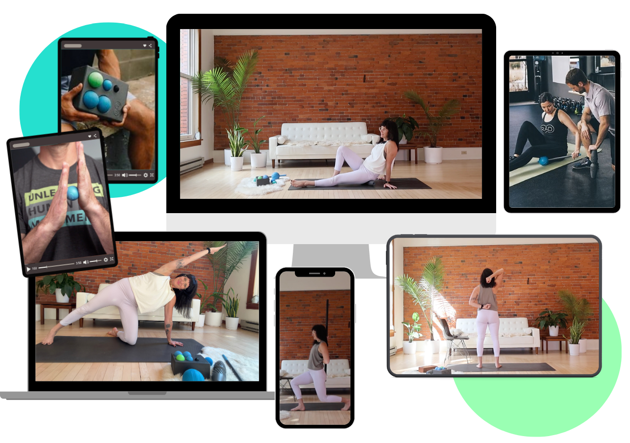 Follow-along mobility classes on desktop, laptop, tablet and phone