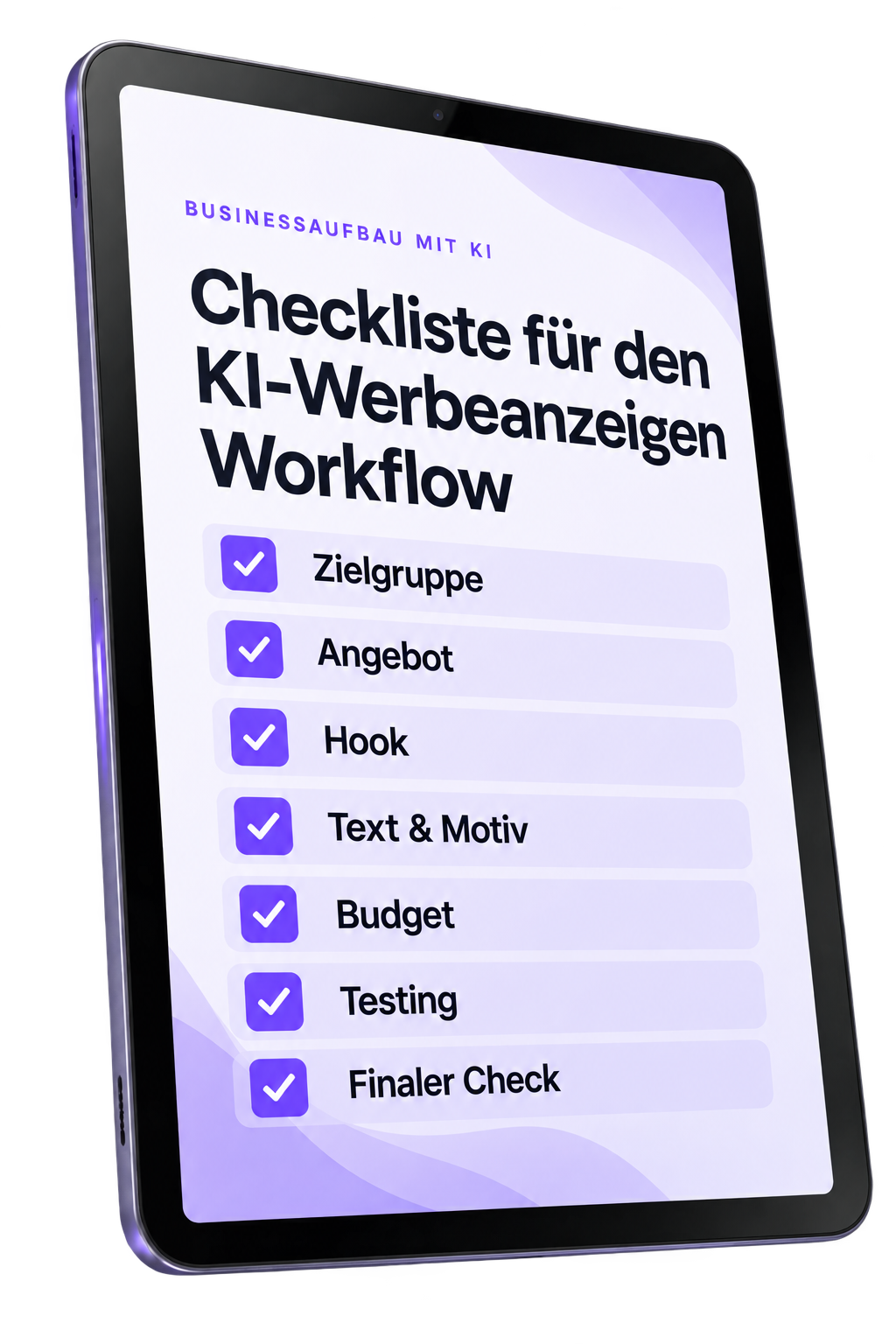 Checkliste für den KI-Werbeanzeigen Workflow