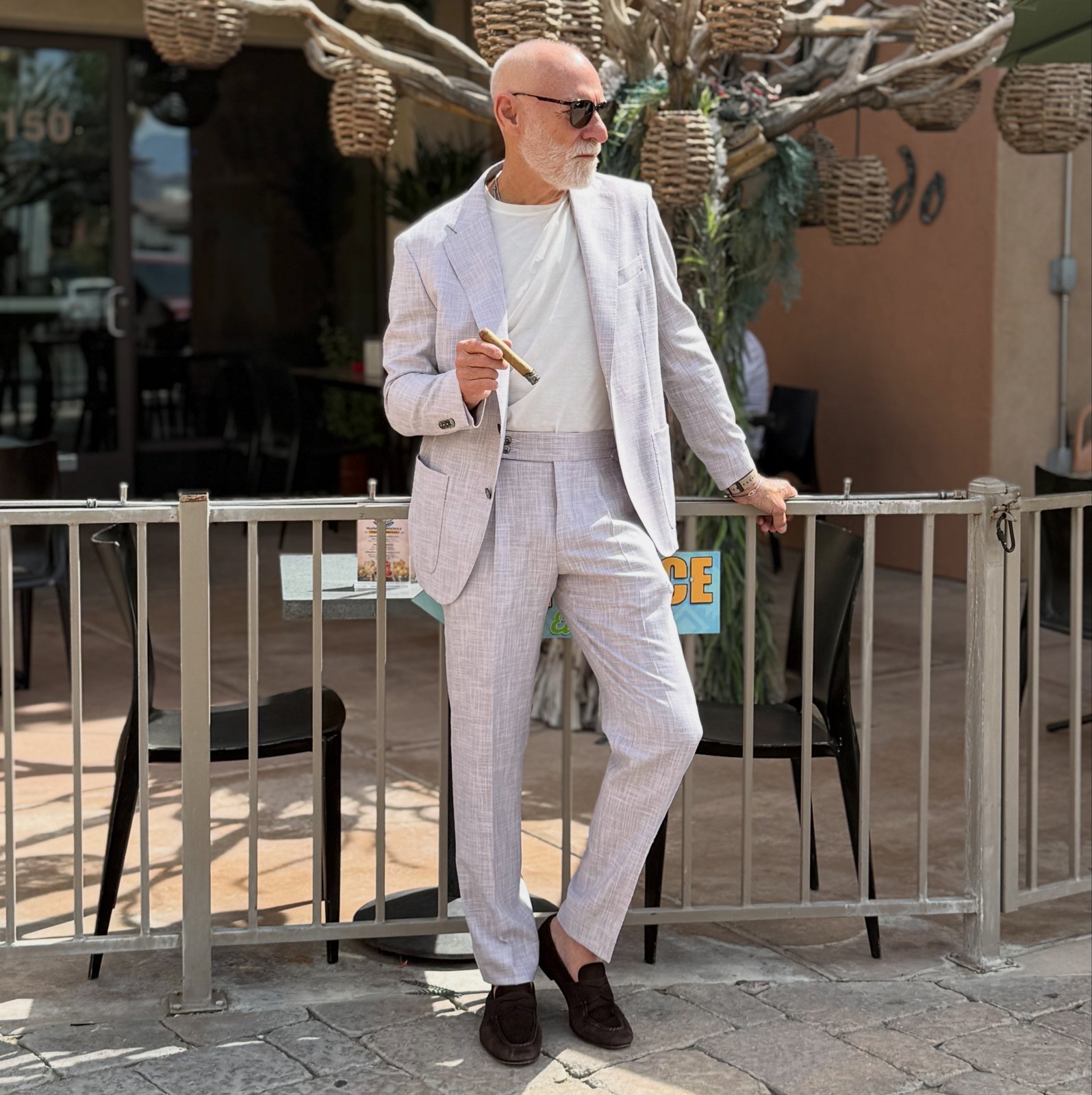 Randy Willard in a light linen suit