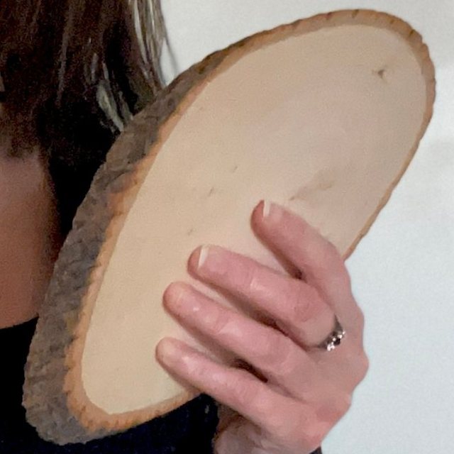 A blank bark-edged wood slice, ready to prep