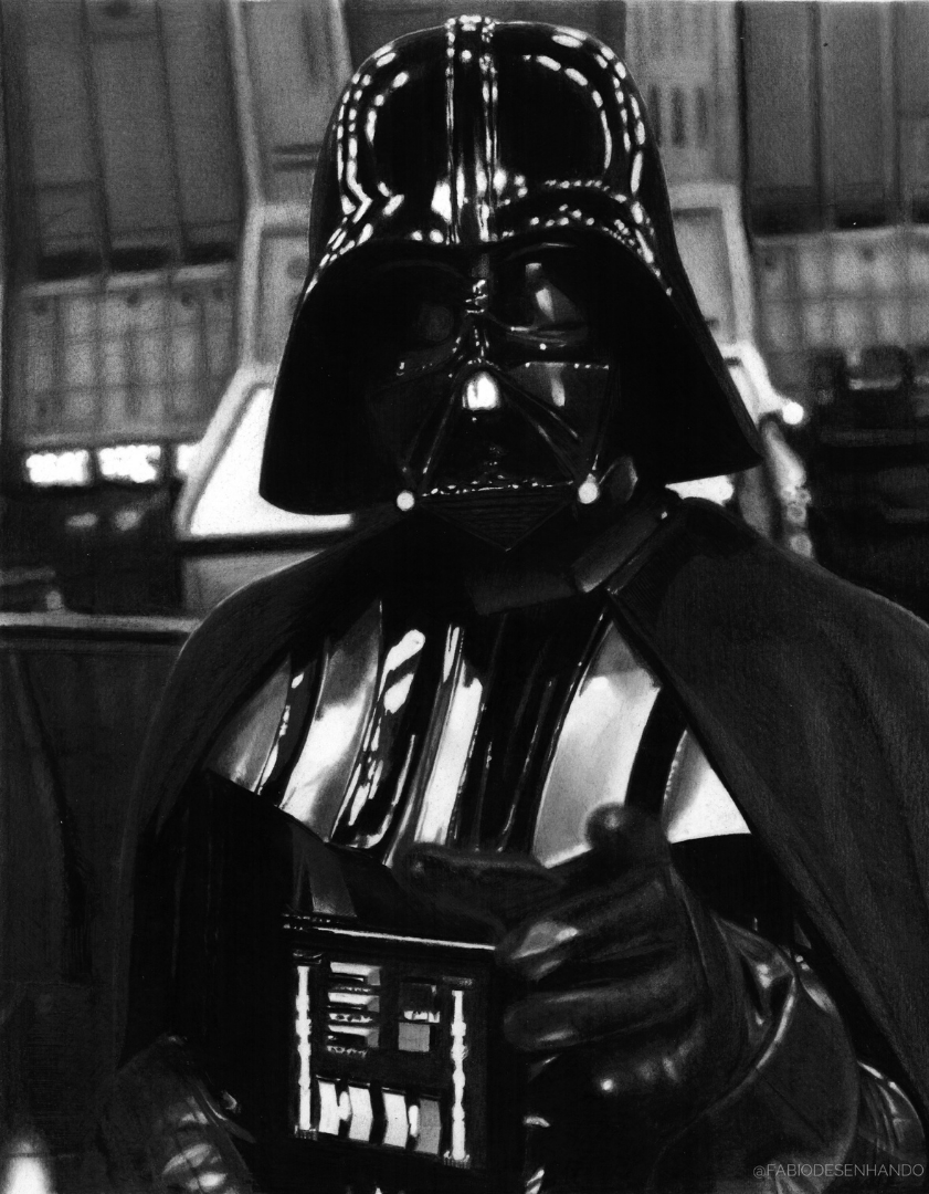 Graphite drawing of Darth Vader by Fabio Arruda