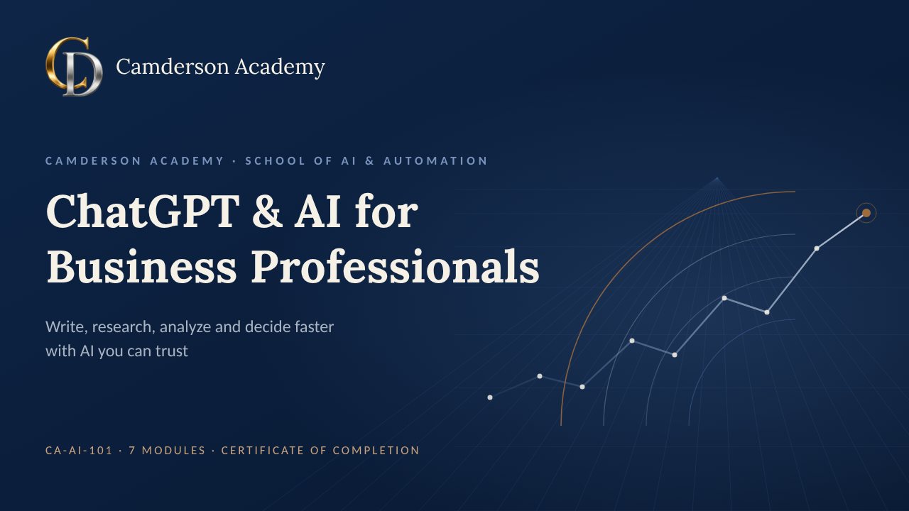 ChatGPT and AI for Business Professionals course cover