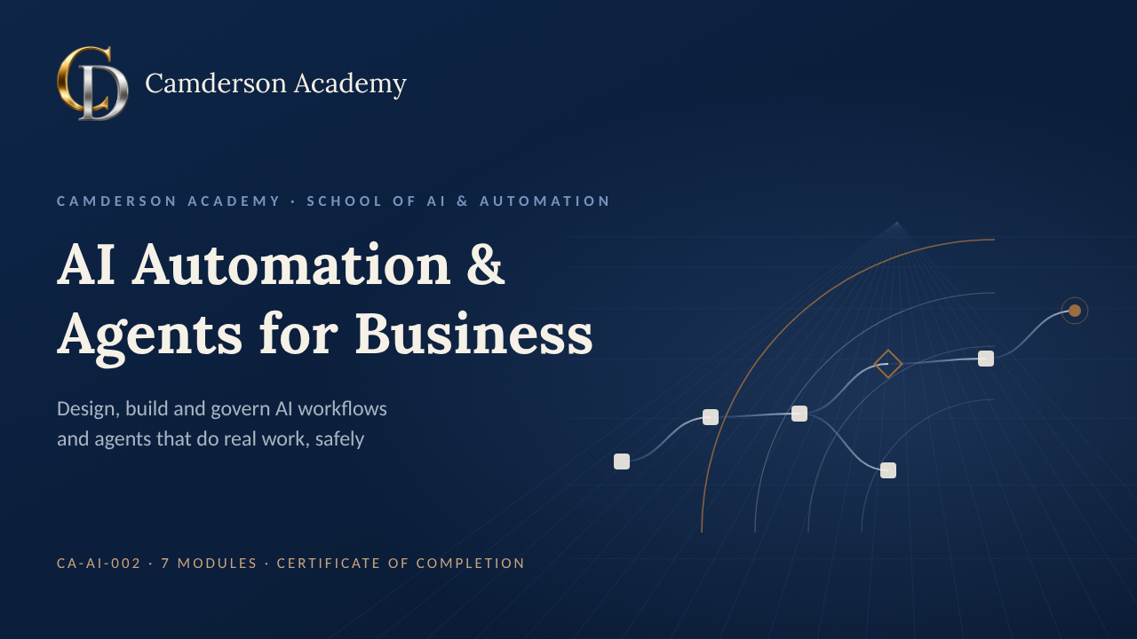 AI Automation and Agents for Business course cover