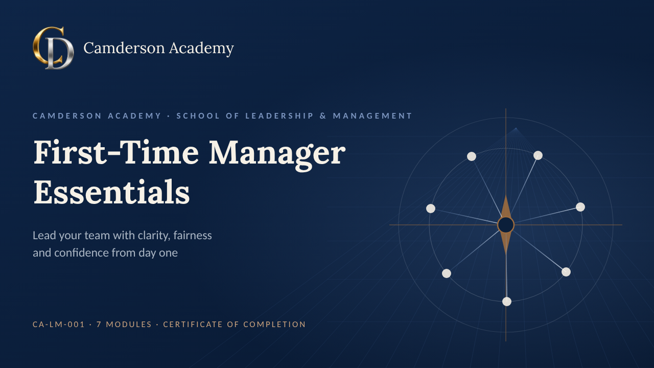 First-Time Manager Essentials course cover