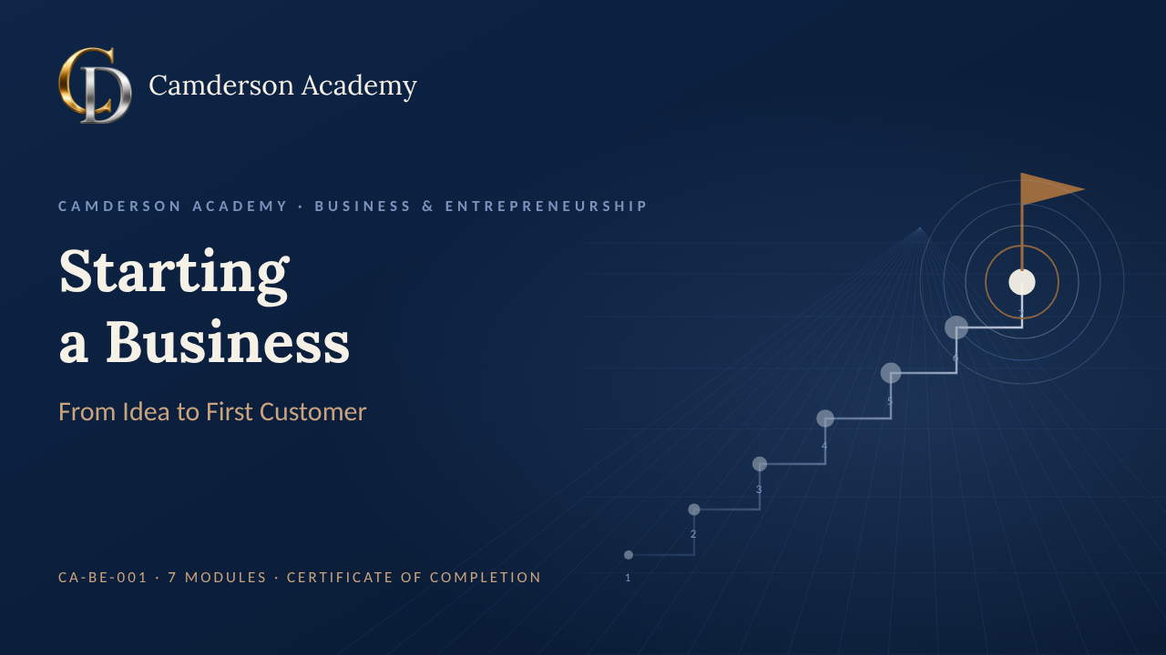 Starting a Business: From Idea to First Customer course cover