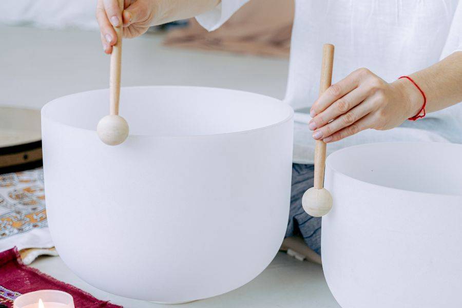 Crystal singing bowls