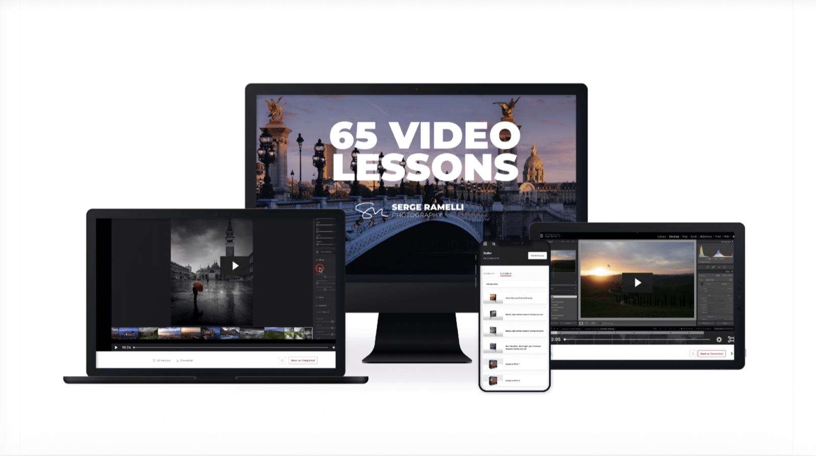 65 video lessons across devices