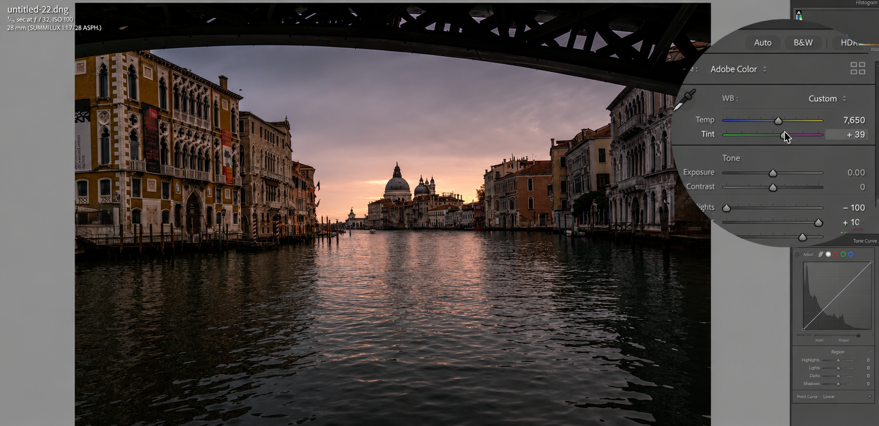 The Color Mixer on the Venice file, saturation pushed on red, orange, and yellow