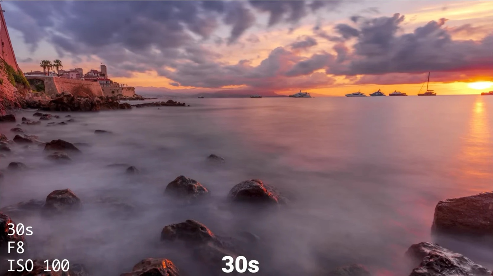 The 30-second tripod exposure, smooth and glassy