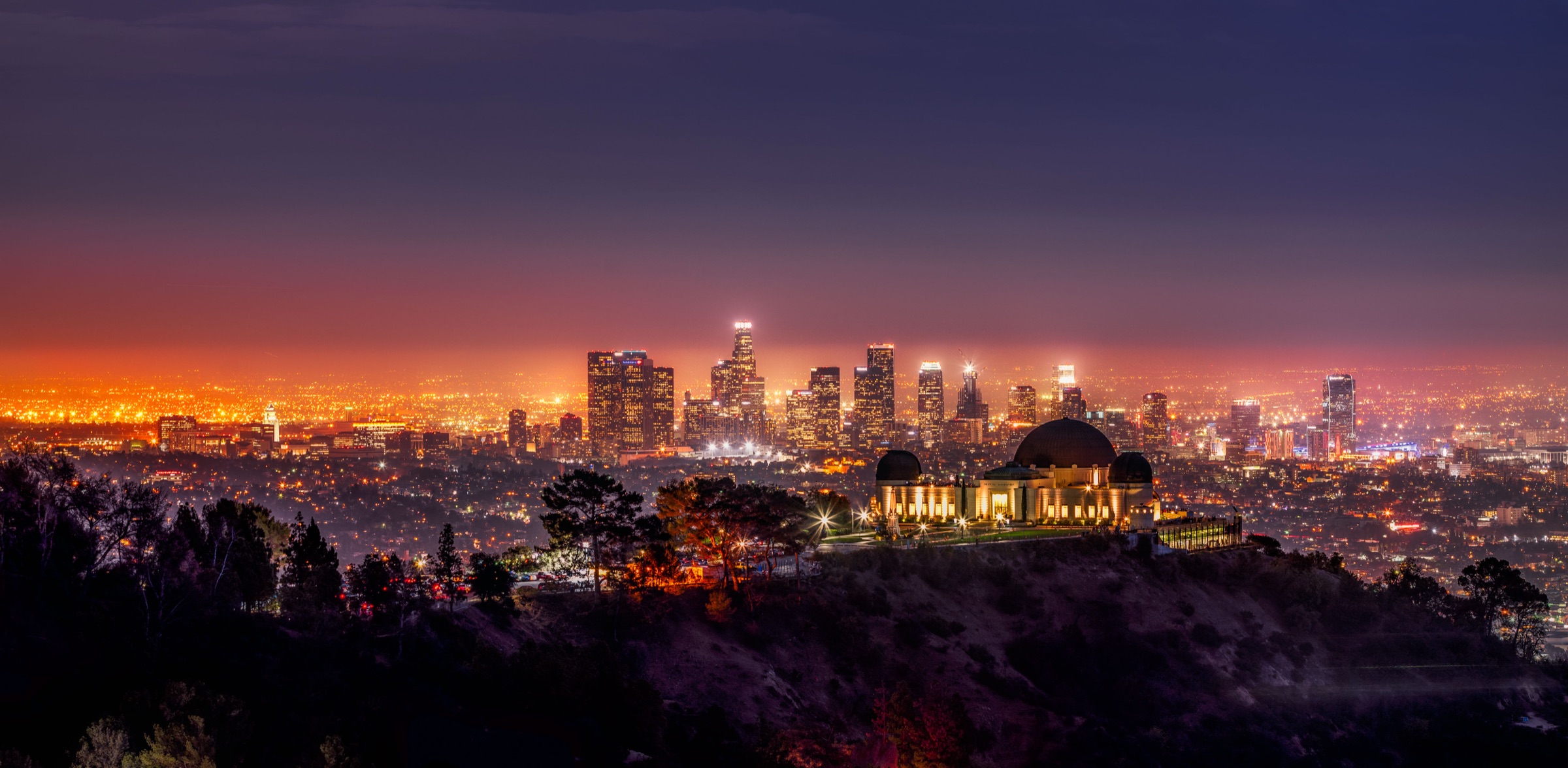 Los Angeles skyline at golden hour