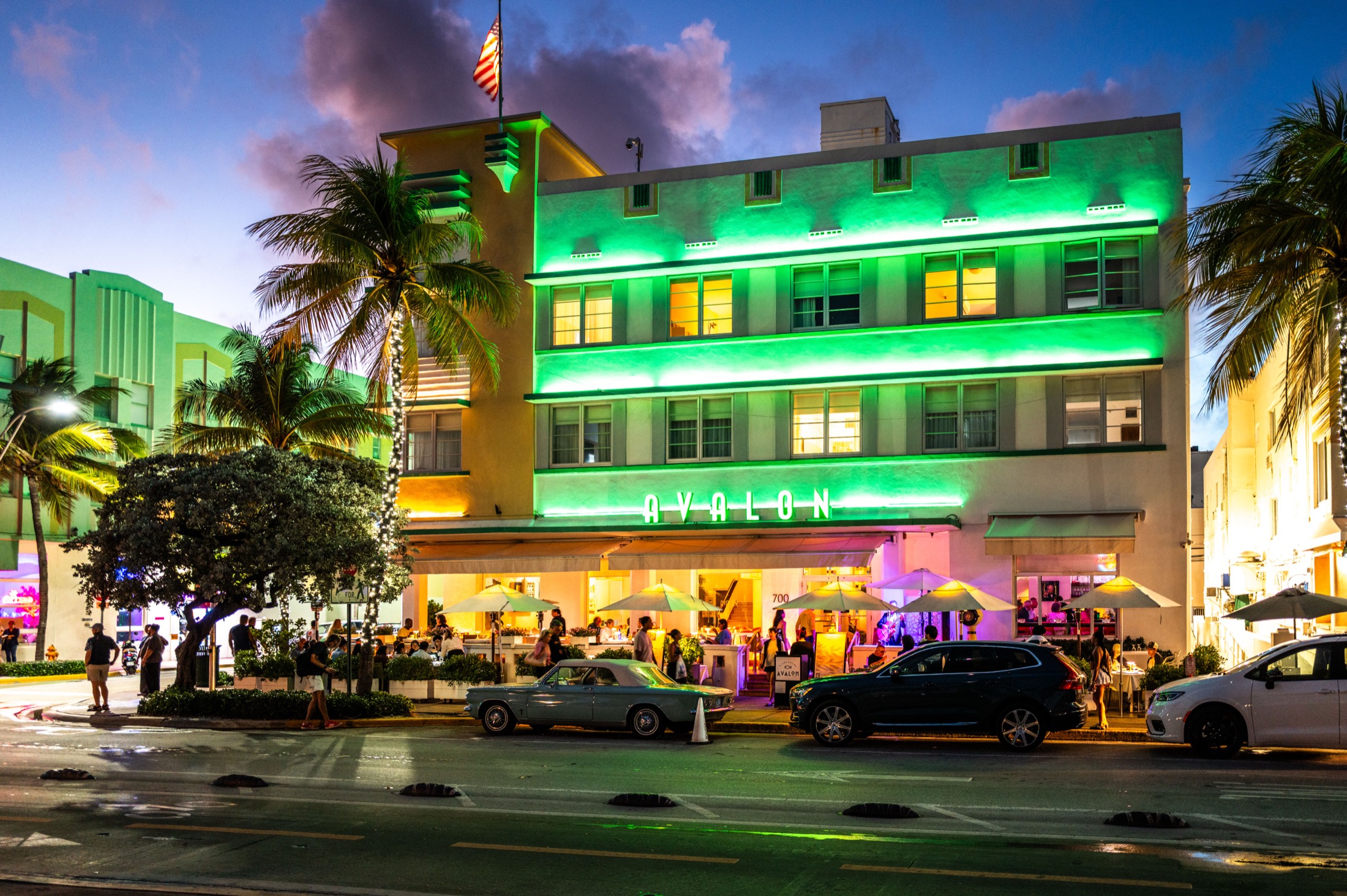 Miami, South Beach at blue hour
