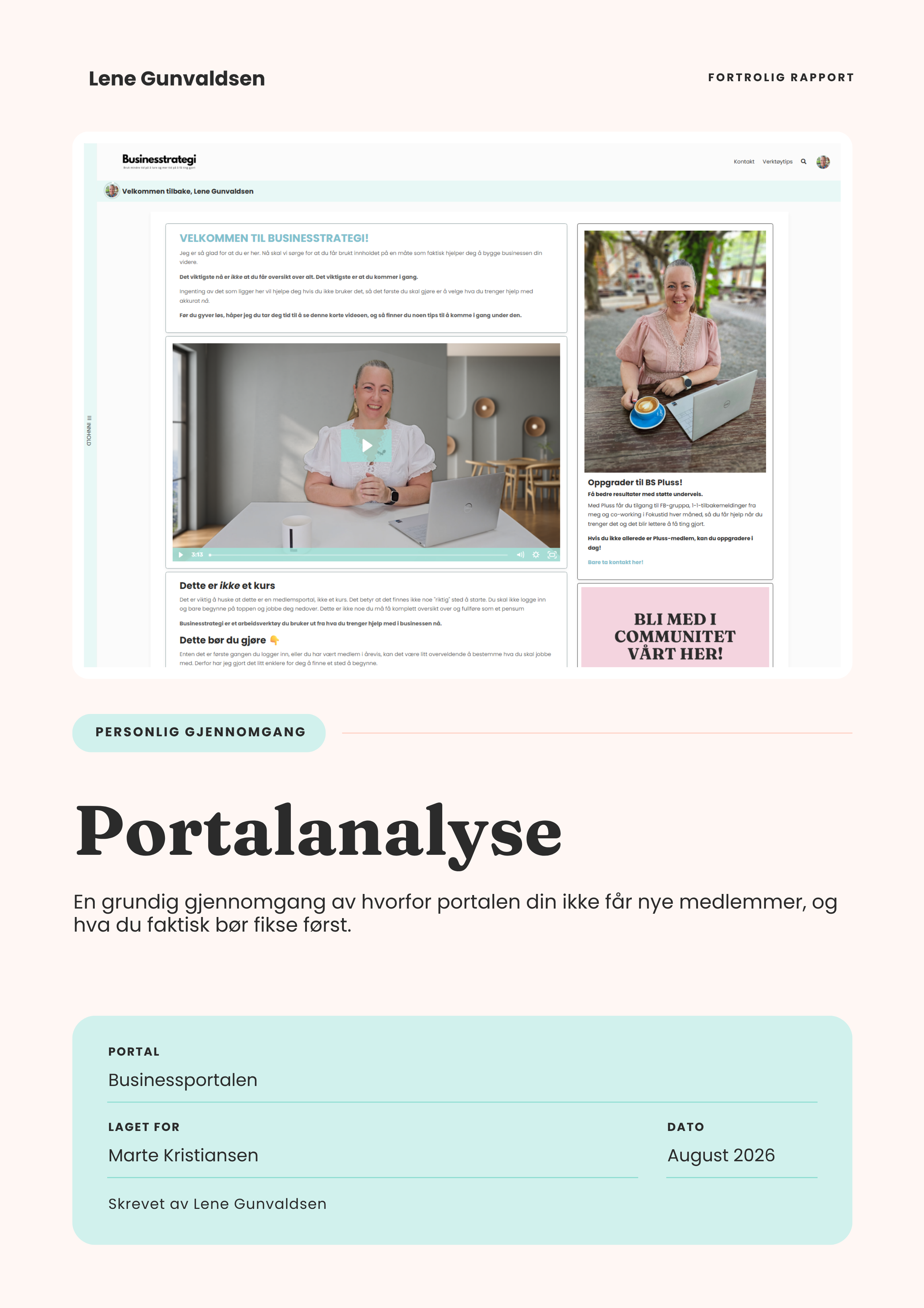 Eksempel på forside til rapporten
