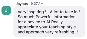 Joyous testimonial