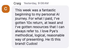 Craig testimonial