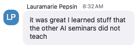 Testimonial from Lauramarie Pepsin