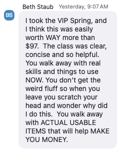 Beth Staub testimonial