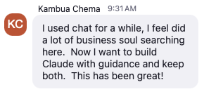 Kambua Chema testimonial