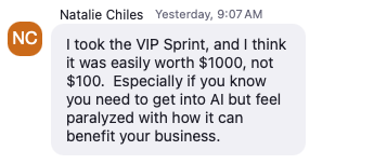 Natalie Chiles testimonial