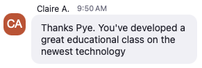 Testimonial from Claire A.