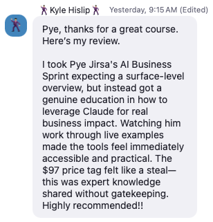 Kyle Hislip testimonial