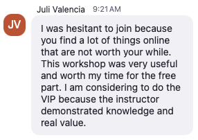Juli Valencia testimonial