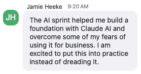 Jamie Heeke testimonial