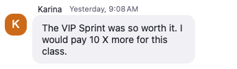 Karina testimonial