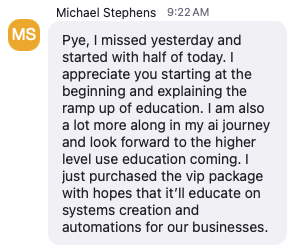 Michael Stephens testimonial