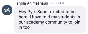Shola Animashaun testimonial
