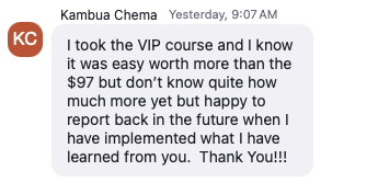 Kambua Chema testimonial