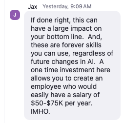 Jax testimonial