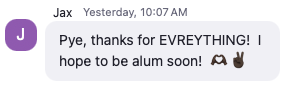 Testimonial from Jax