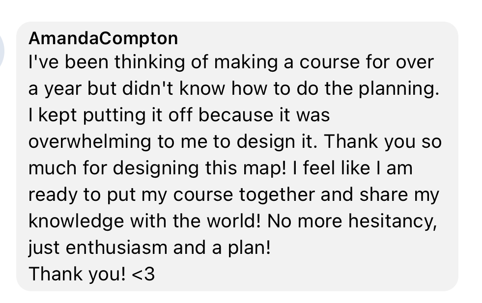 Testimonial: no more hesitancy, just enthusiasm and a plan