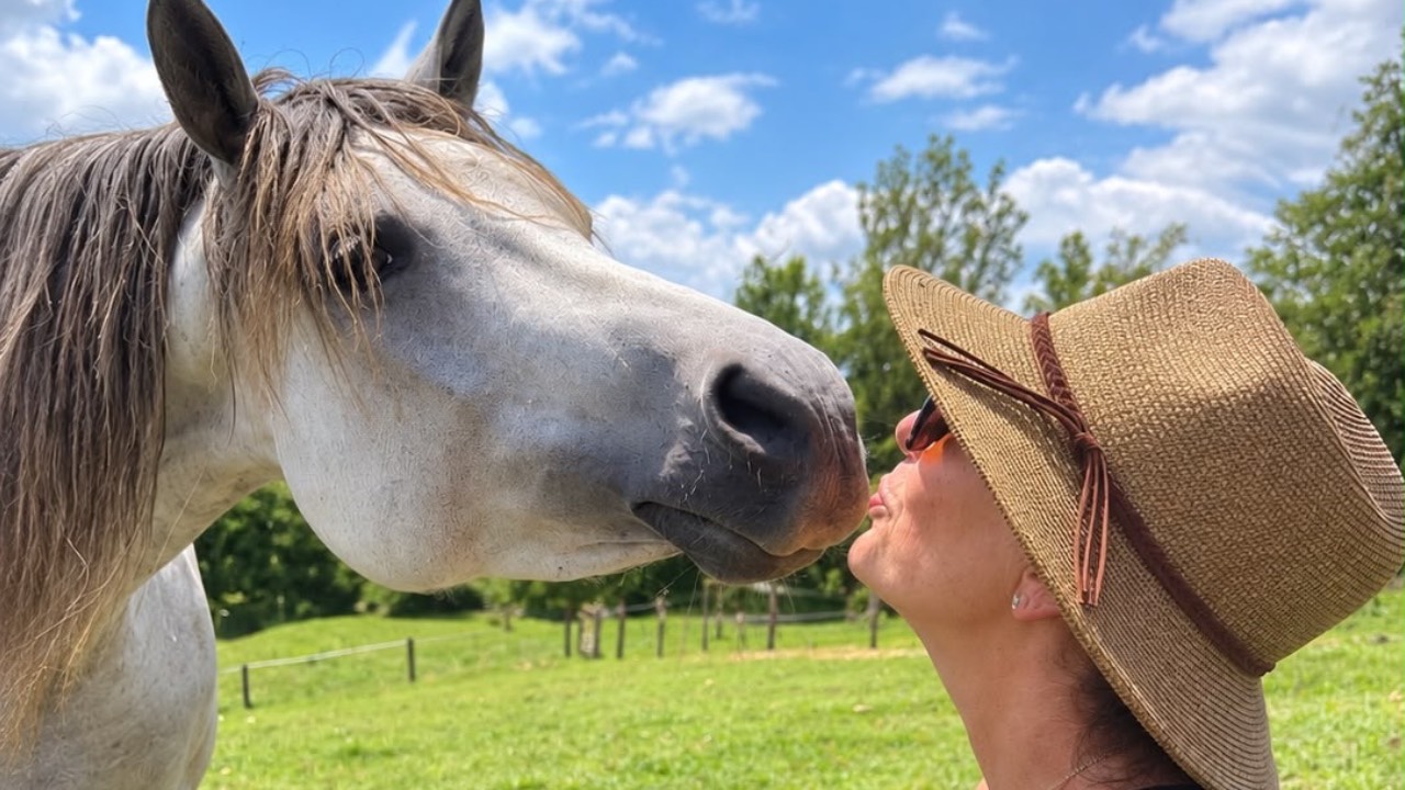 Person connecting with a horse
