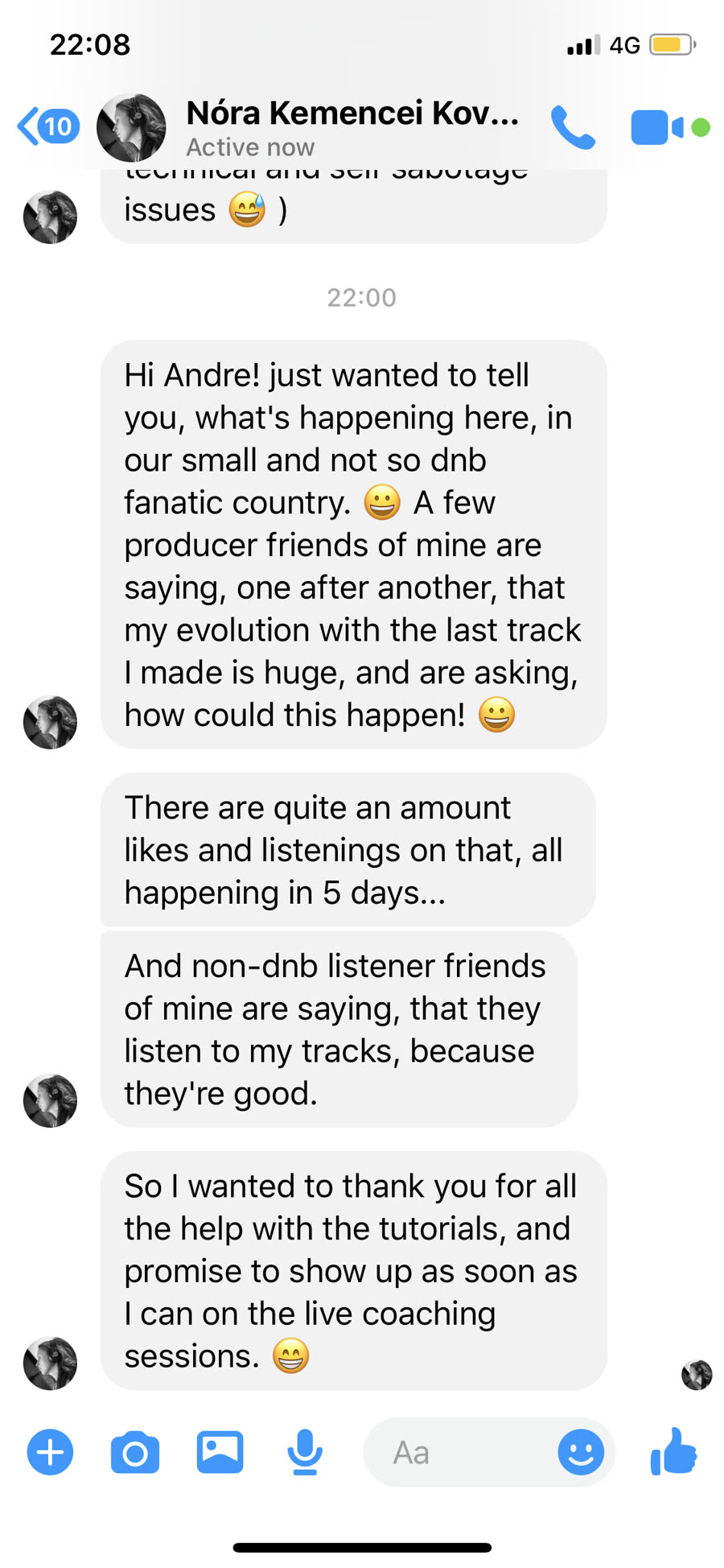 Message from a DNB Academy student about the program