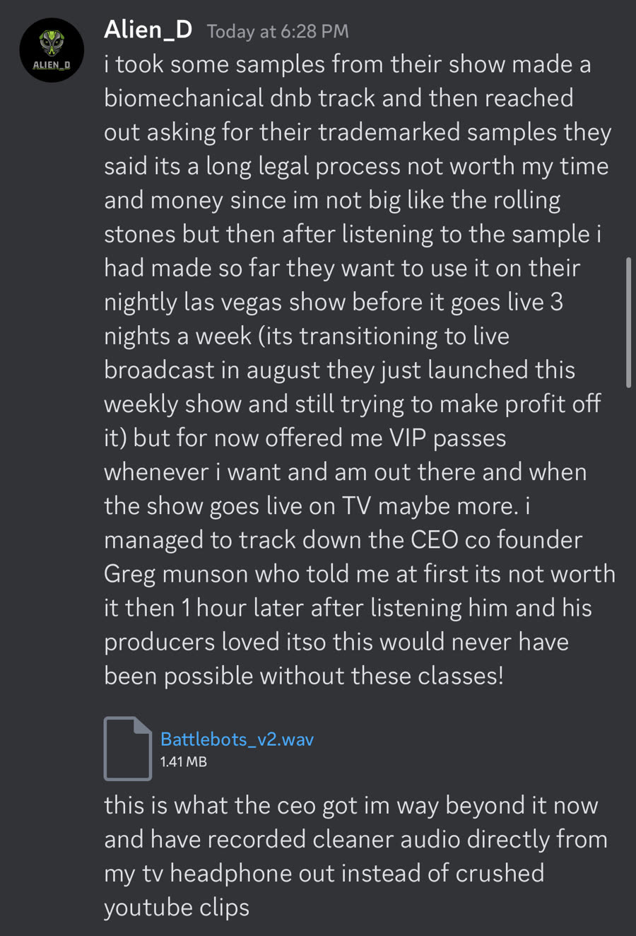 Message from a DNB Academy student about the program