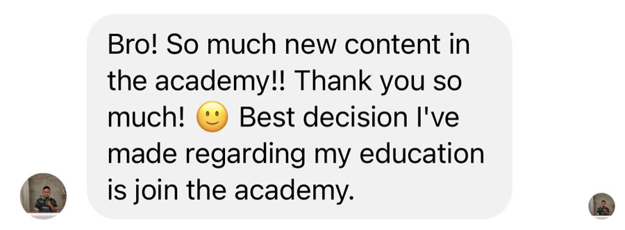 Message from a DNB Academy student about the program