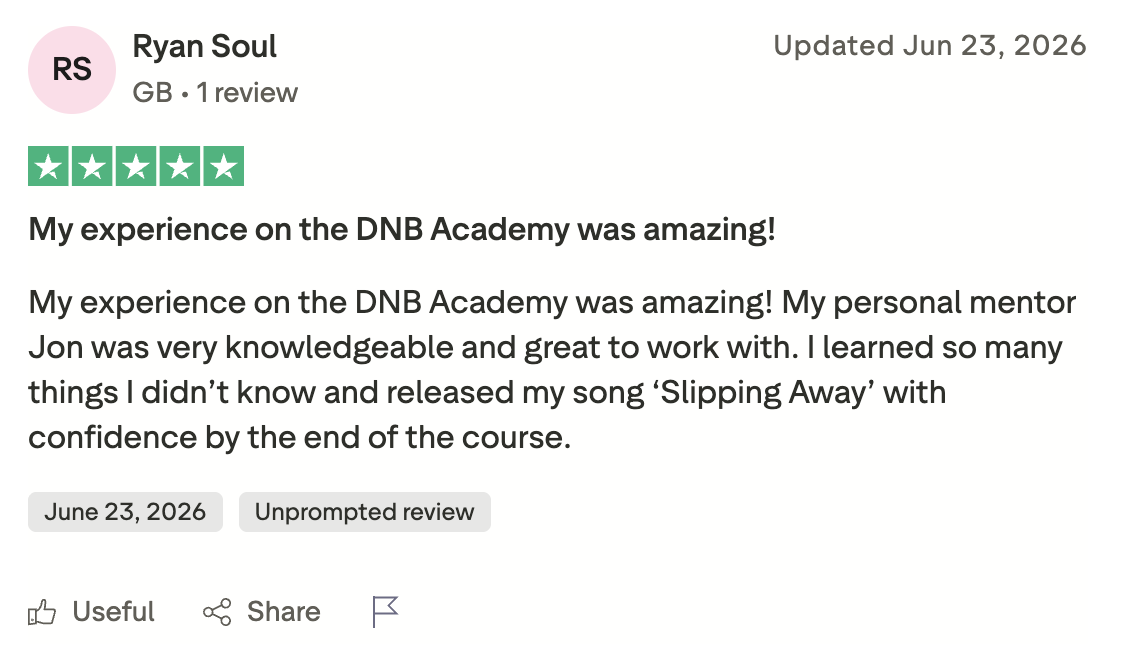 DNB Academy Trustpilot review from a verified student
